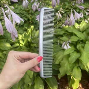 Purse Barber Vintage‎ UNBREAKABLE Used Large Comb Plastic Silver 70s USA